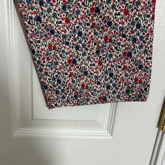 LOFT Straight Leg Floral Print Pants - Red, Blue, White, Pink - Picture 6 of 10